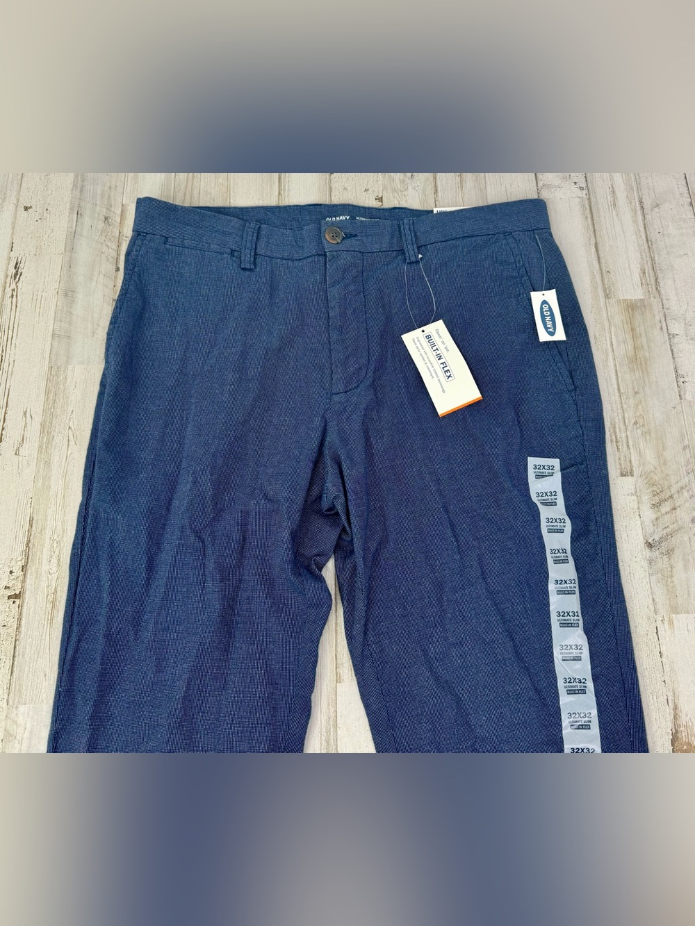 Old Navy Ultimate Slim Built-In Flex Chino Pants Mens 34x32 Blue Stretch Casual - Picture 2 of 11
